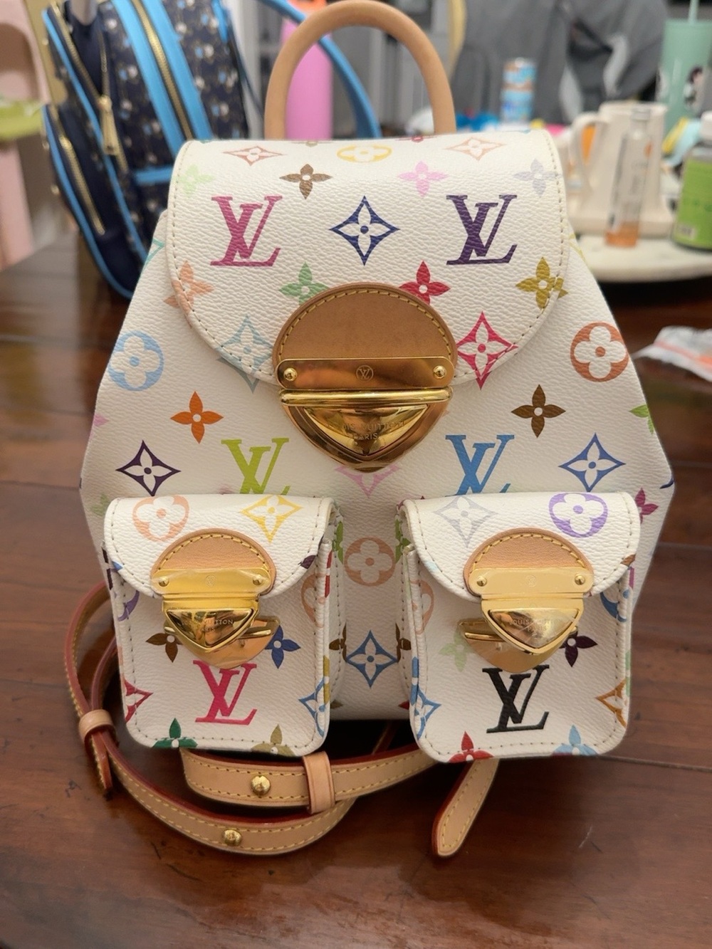Louis Vuitton x Takashi Murakami Venice Backpack White Multicolore M13081